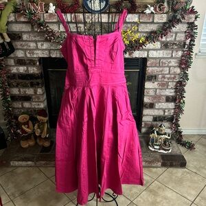 J Taylor Magenta Pink A-line Knee Length Sundress